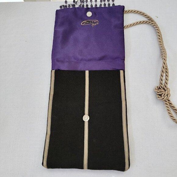 Adorable Crossbody Bag with Birds and Beads with Purple Satin Lining - Picture 5 of 10